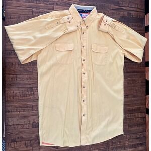 Wrangler George Strait Cowboy Cut Long Sleeve Button Down XXLT Yellow Shirt Mens